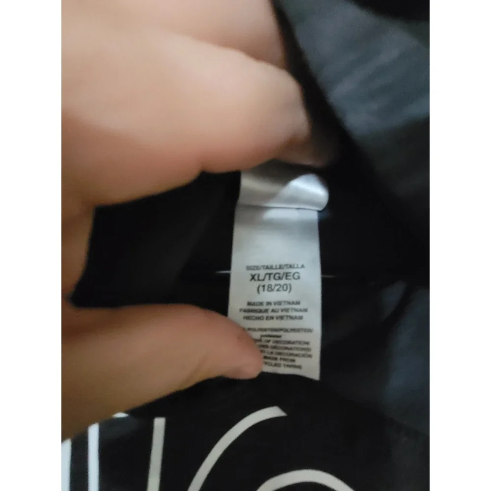 Adidas Unisex Kid's Black Grey Long Sleeve  Hooded Sweatshirt XL 18-20